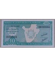 Бурунди 10 франков 2007 UNC. арт. 4045